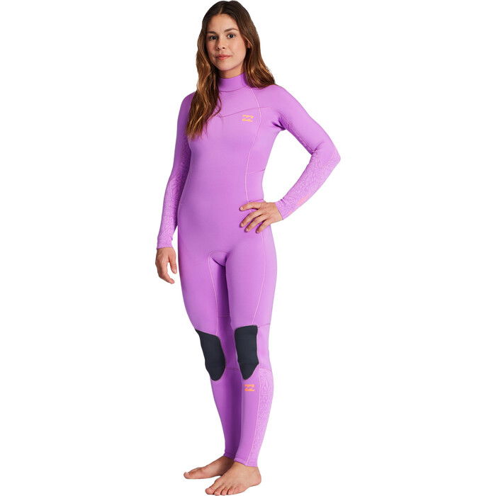 2024 Billabong Mujer Synergy 4/3mm Back Zip Neopreno ABJW100133 - Bright Orchid